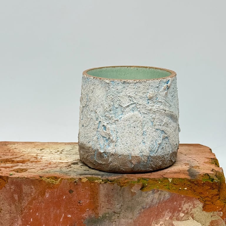 Polished edge textured tumbler. No 4