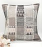 Light grey patchwork cushion cover with envelope back.   - Image 8