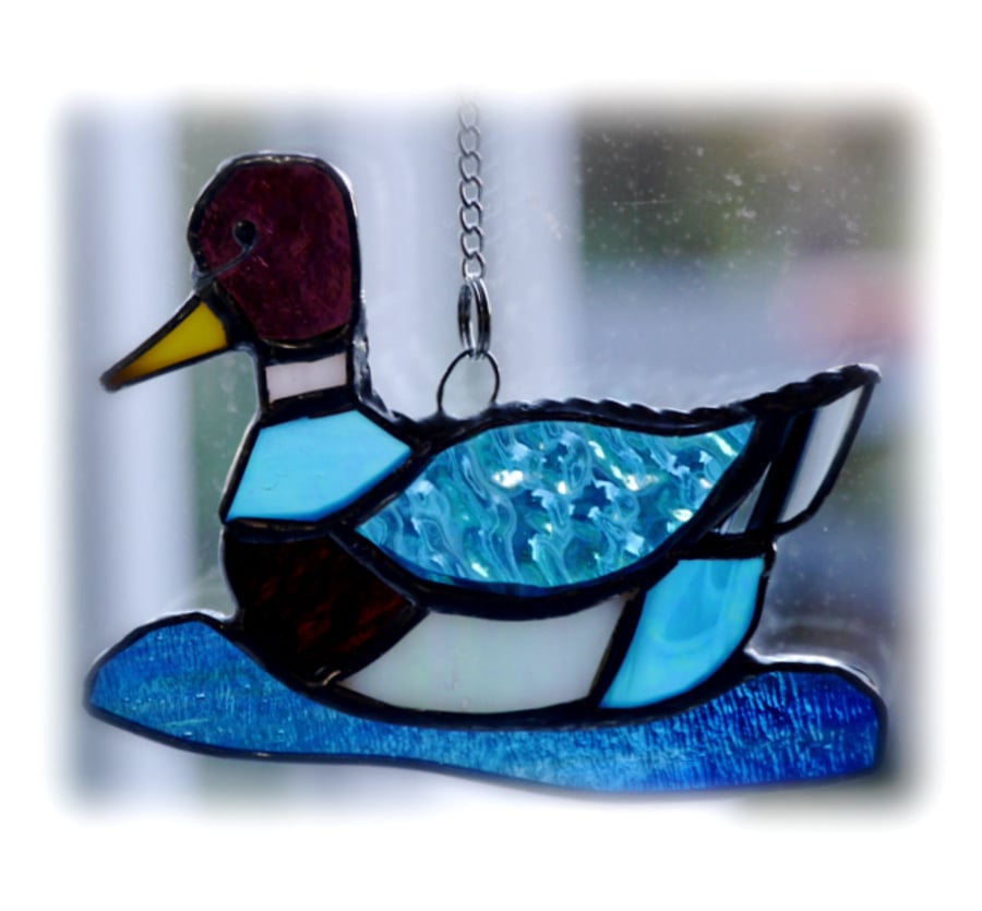 RESERVED  Duck Suncatcher Stained Glass Mallard Quack 027