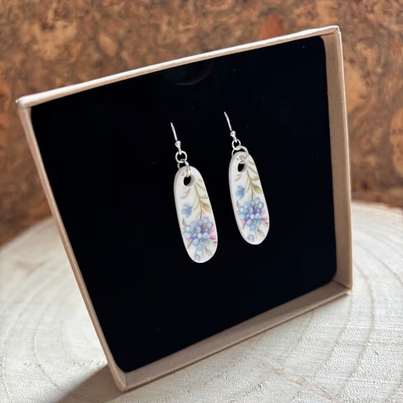 Handmade Earrings One of a Kind Sterling Silver Eco Friendly Gifts Forget Me Not