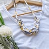 Yellow Graffiti Woven Necklace - T Shirt Yarn