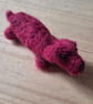 Small handmade felted sausage dog