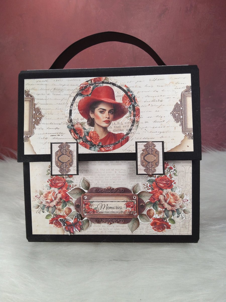 Handmade Handbag Scrapbook Album. Vintage Photo Memory Book.