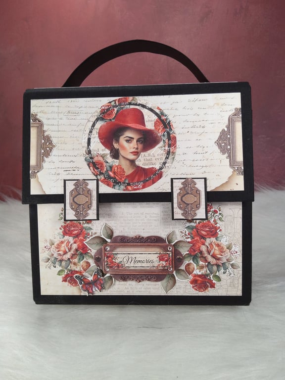 Handmade Handbag Scrapbook Album. Vintage Photo Memory Book.