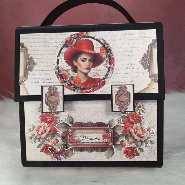 Handmade Handbag Scrapbook Album. Vintage Photo Memory Book.