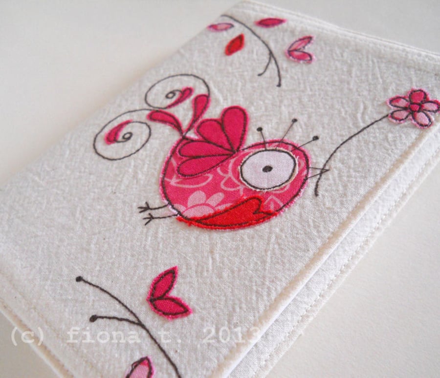 embroidered bird sketchbook