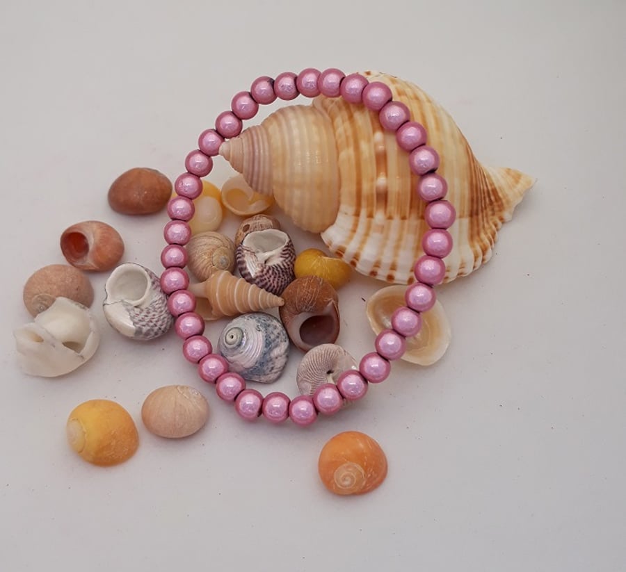 BR303 Pink miracle bead bracelet