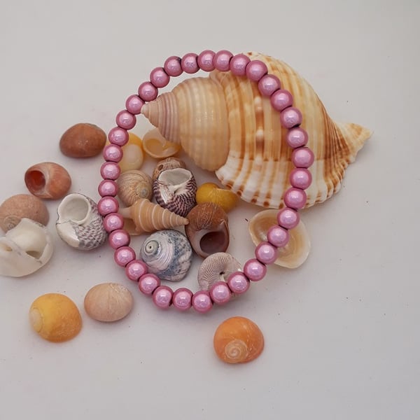 BR303 Pink miracle bead bracelet
