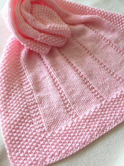 Knitting pattern - Easy Baby Blanket - Reversible Design - Aran Yarn - PDF