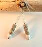 Aquamarine, Shell And Sterling Silver Earrings - Handmade In Devon - Free UK P&P - Image 4