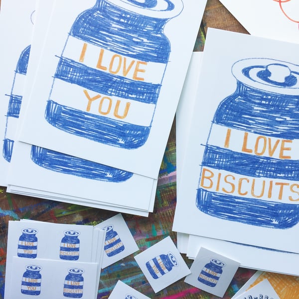  Beautiful Bundles-I Love You and I Love Biscuits  2 X A5 Print Pack by Jo Brown