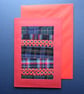 Individually Hand Crafted tartan Textile patchworked Blank Card - Image 1