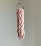 Pink Wristlet Style Crochet Keyring - Image 1