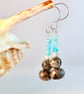 Amazonite And Larvikite Earrings With Sterling Silver - Handmade In Devon - Image 1