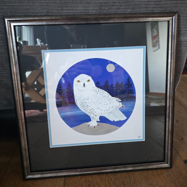 Snowy Owl Framed Original Painting 