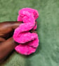 Luminous Pink Small Scrunchies Hair Tie - Image 2