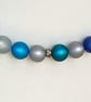 Necklace of Polaris matt beads in tones of blue and green - Image 4