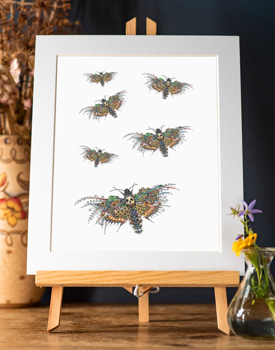 Brand new! Hawk Head death Moth Art Print