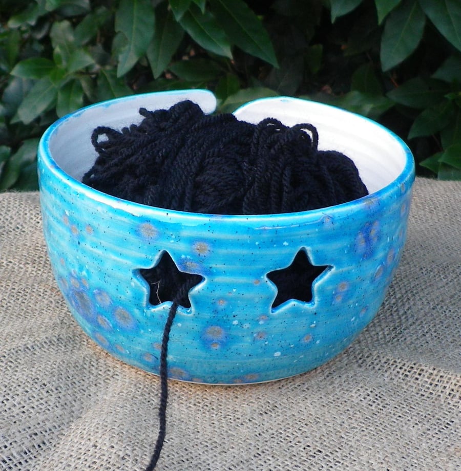 Yarn bowl knitting or crochet wool hand thrown pottery ceramic