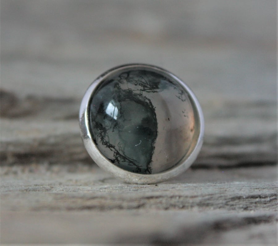 Green Moss Agate Tie Pin