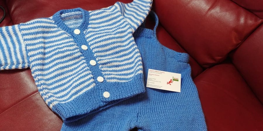 Dungarees and cardigan  set  -  size 3-6 months