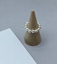 3 stretchy stacker rings with shell pearl, rose quartz and amazonite - Image 2
