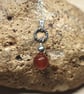Small circle rope Red Carnelian pendant. July birthstone necklace. - Image 4