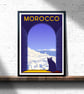 Morocco retro travel poster, Morocco wall print, retro wall art - Image 1