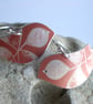 Bird earrings with leaf print - Image 4