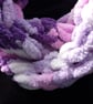 Hand-knitted infinity cosy chunky winter scarf in white purple pink lilac - Image 3
