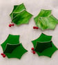 Stained glass holly with jingle berries