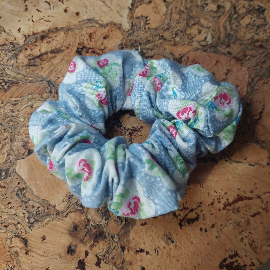 blue rose scrunchie