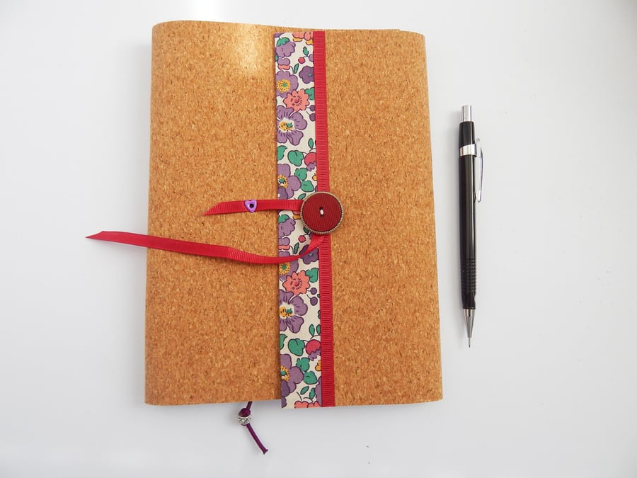 Notebook Cover Liberty & Cork for 3 A5 notebooks. Beautiful Gift Set.