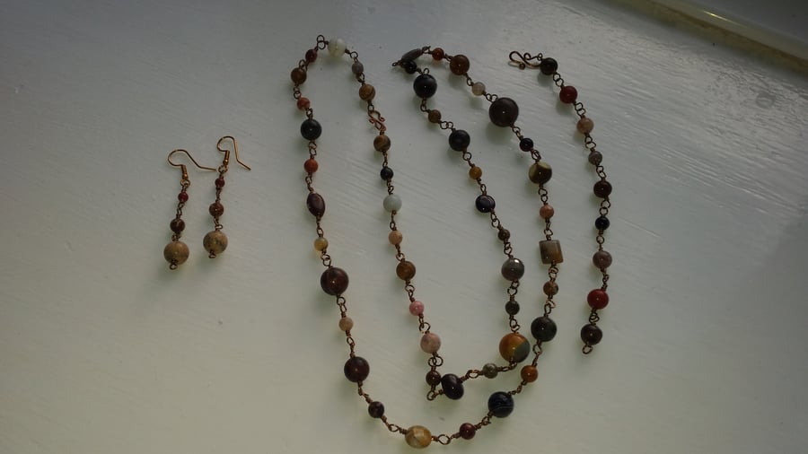 Eclectic Autumn Rosary Necklace