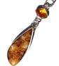 Suture Ammonite Necklace Amber with Insect Sterling Silver Jewellery Gift 925 - Image 2