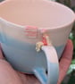 Ceramic Swimmer Cup with Blue Glaze Percentage to Cancer Research TO ORDER Mug - Image 5
