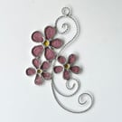 Stained Glass Cherry Blossom - Handmade Hanging Window Decoration