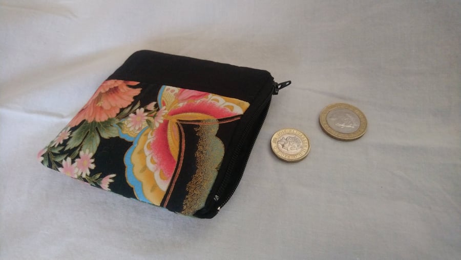 Butterfly and Flower Design Coin Purse