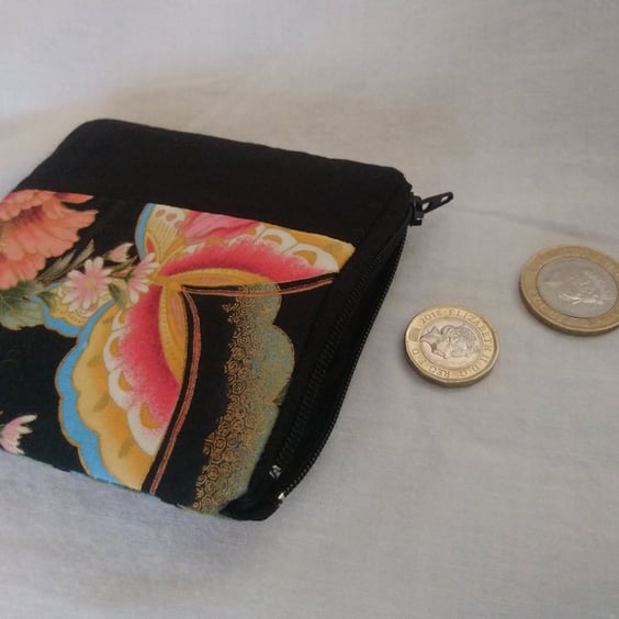 Butterfly and Flower Design Coin Purse
