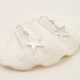 Sterling Silver Star Drop Earrings