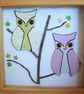Handcut Paper Owls In Wooden Box Frame Display - Image 5