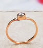 Rose Gold Whisper Ring with Grey Diamond Cabochon : Size K - Image 7