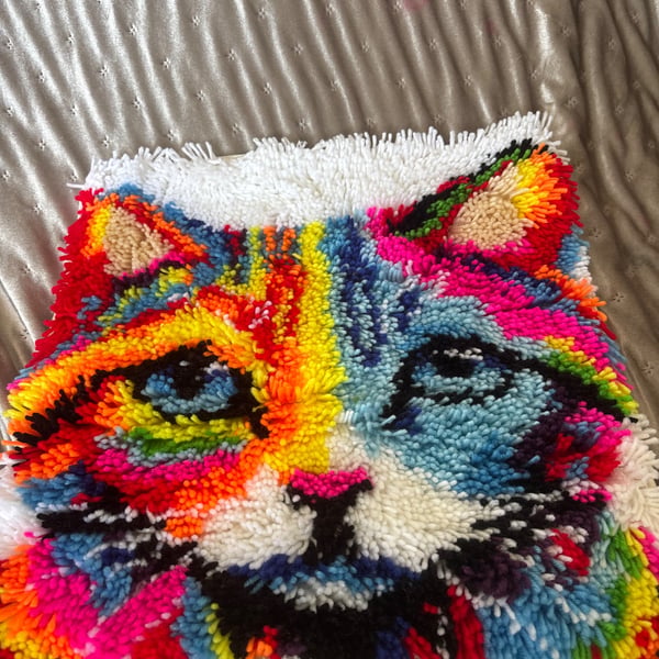 Handmade cushion cover Which has been knitted 