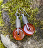 Oxidised silver and carnelian earrings - Image 5