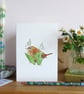Wren and Snowdrops Greetings card - Image 2