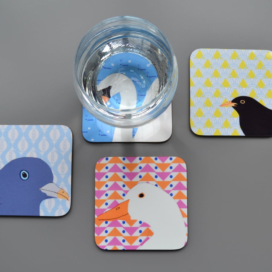 Set of Four Bird Coasters