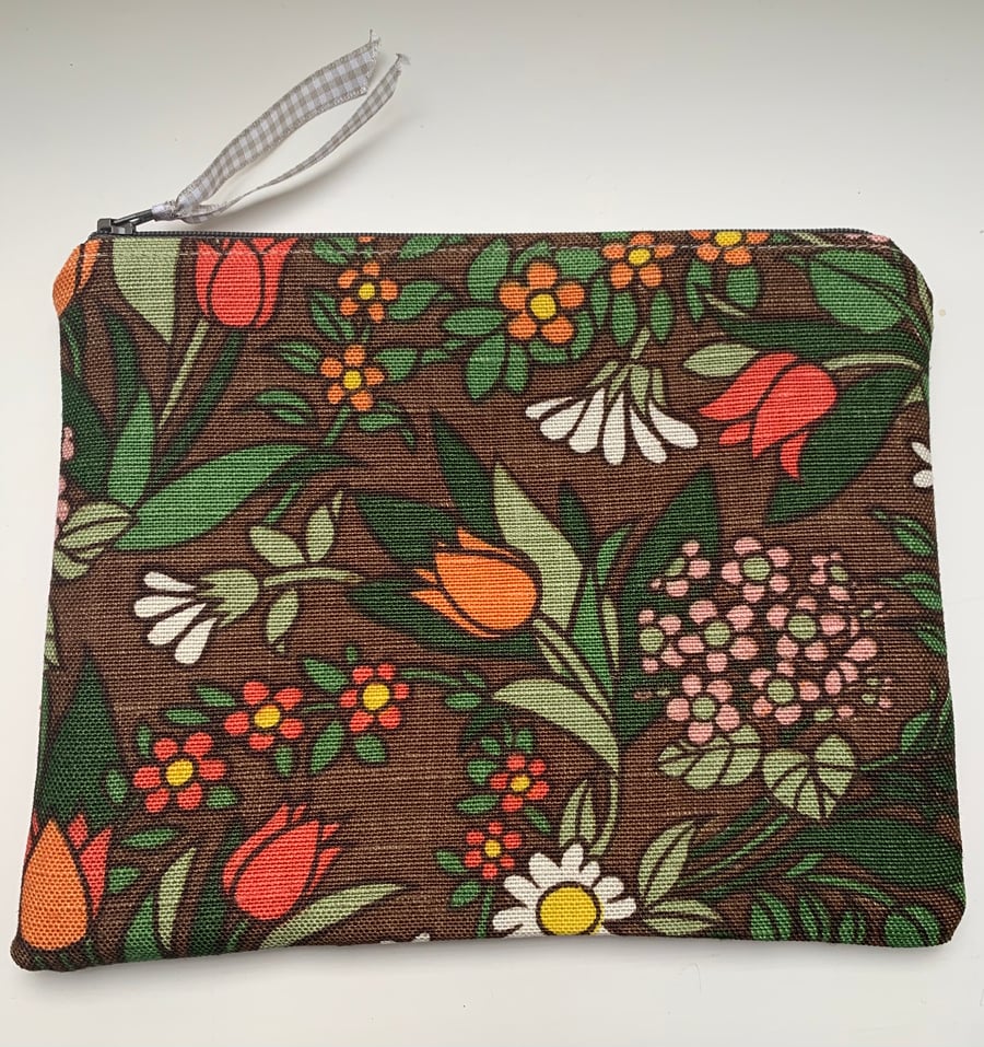 Vintage Flower Waltz zip pouch