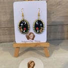 Mushroom Earrings Moon Star Cottage core Dangle Earrings  Polymer Clay Whimsical