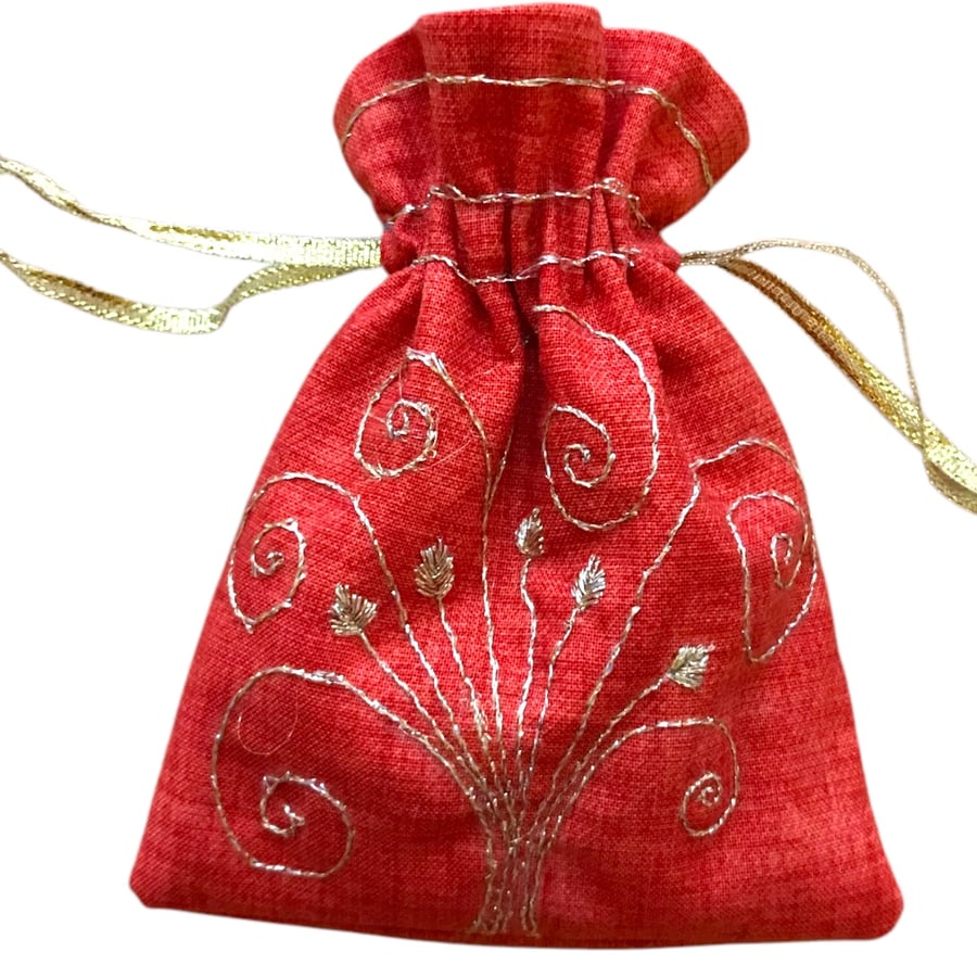 Gold embroidery gift bag