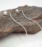Small Argentium silver stud earrings with extended ear wire - Image 7